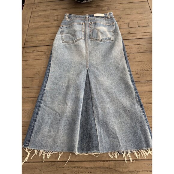 RE/DONE x Levis Seamed Denim Midi Skirt Medium / Light Size 25 - Picture 5 of 6